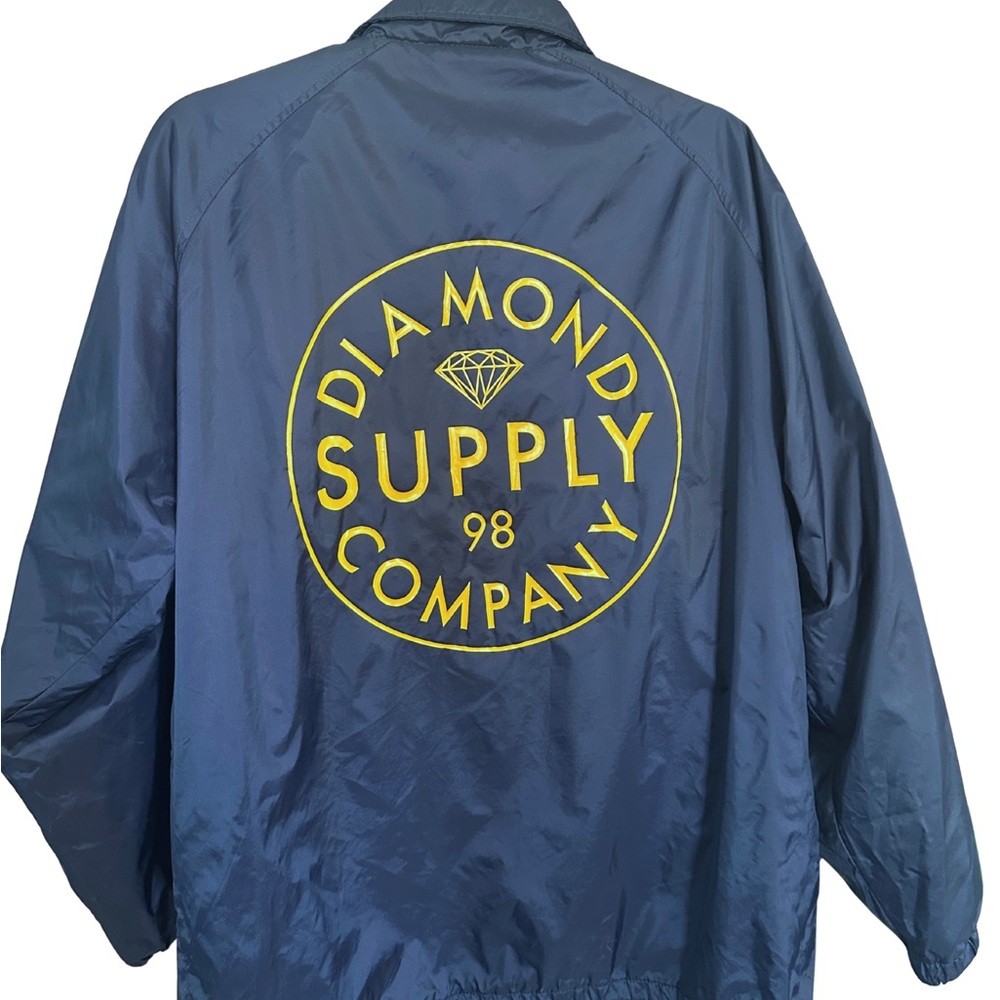 Diamond Supply Co. Navy Windbreaker with Yellow Logo
